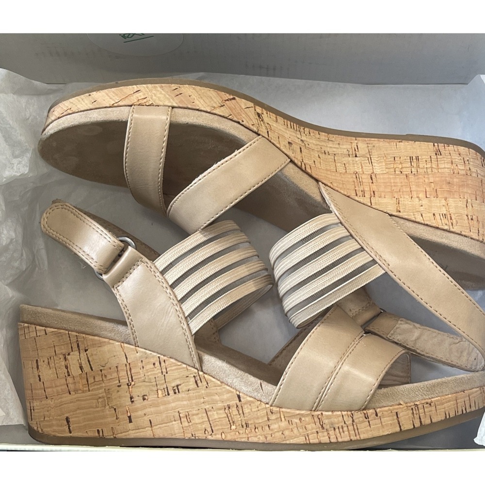 Kim Rogers Women's Sandal ultra comfort strap natural abena size 8.5 M
